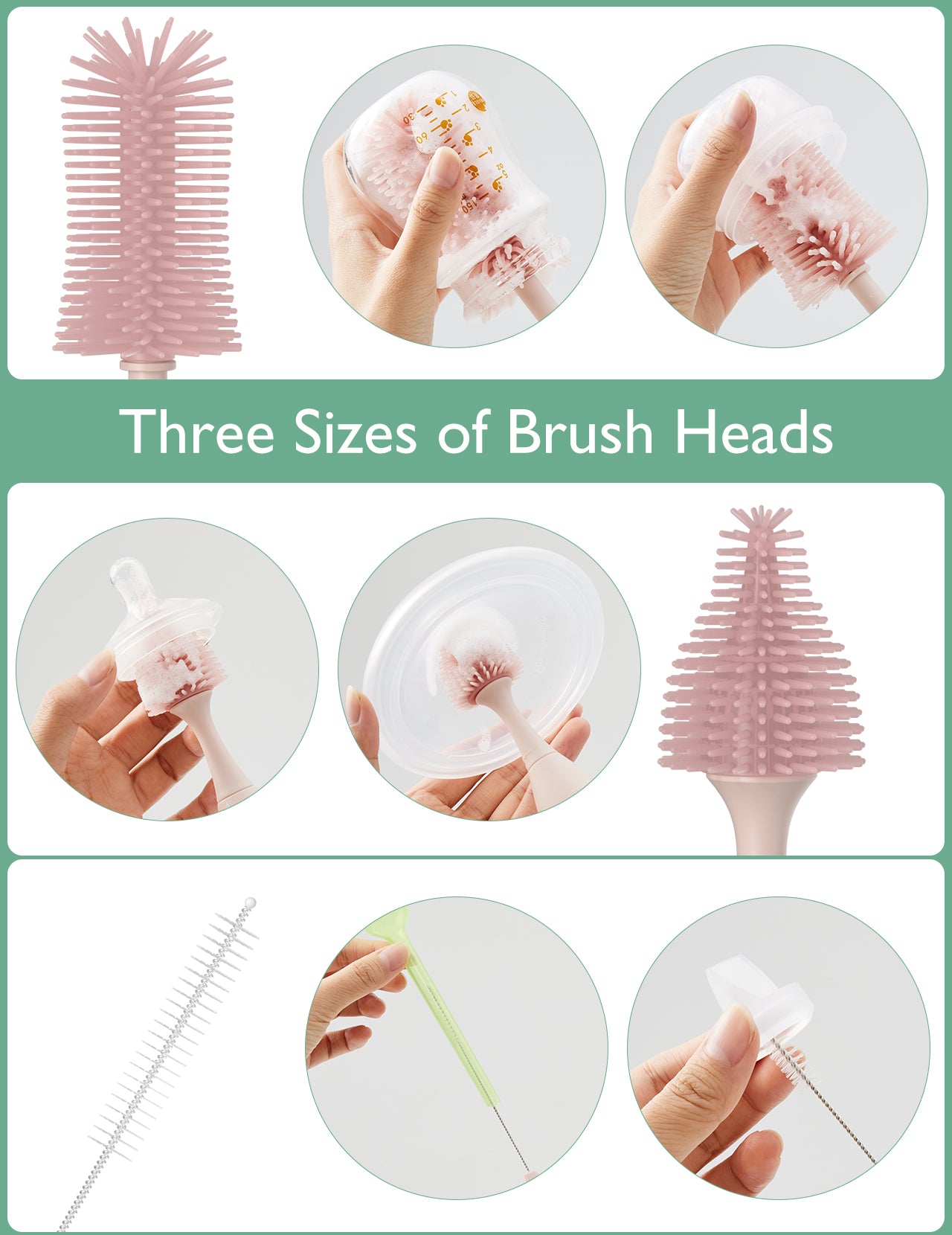 Momcozy Innovative Push-Press Design Bottle Brush Kit