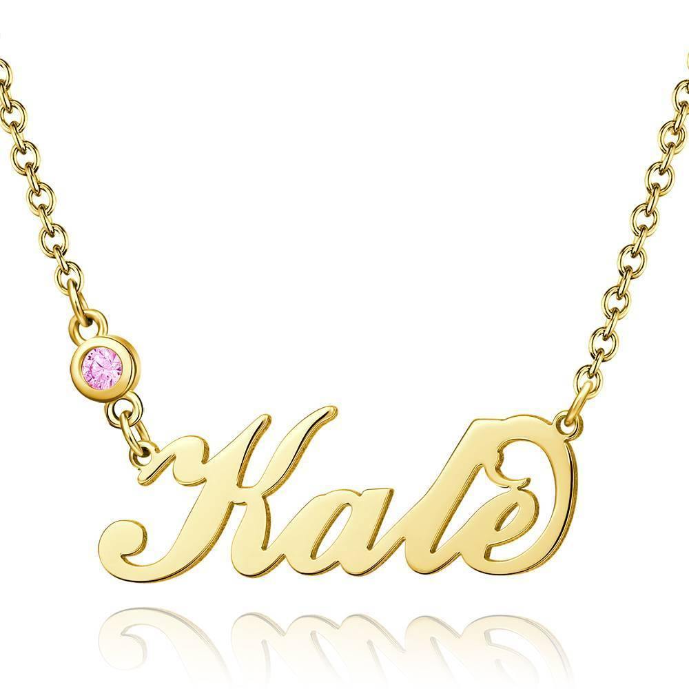 925 Sterling Silver Personalized Birthstone Name Necklace