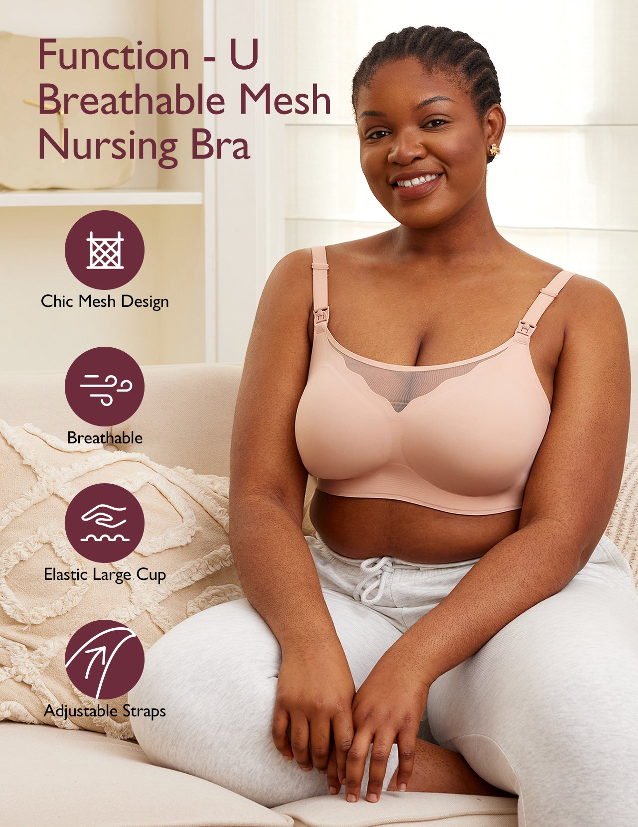 Stylish - V Mesh Nursing Bra