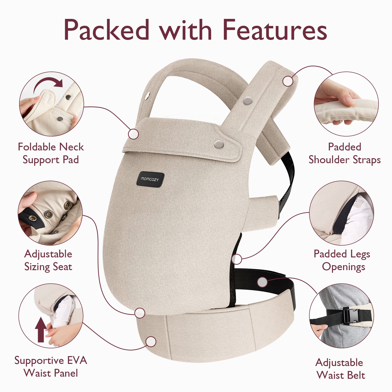 Ergonomic,Cozy and Lightweight - Baby Carrier Newborn to Toddler