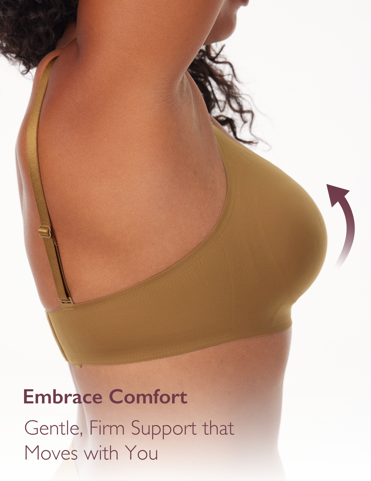 Invisible Square Neckline Comfort Wireless Everyday Bras