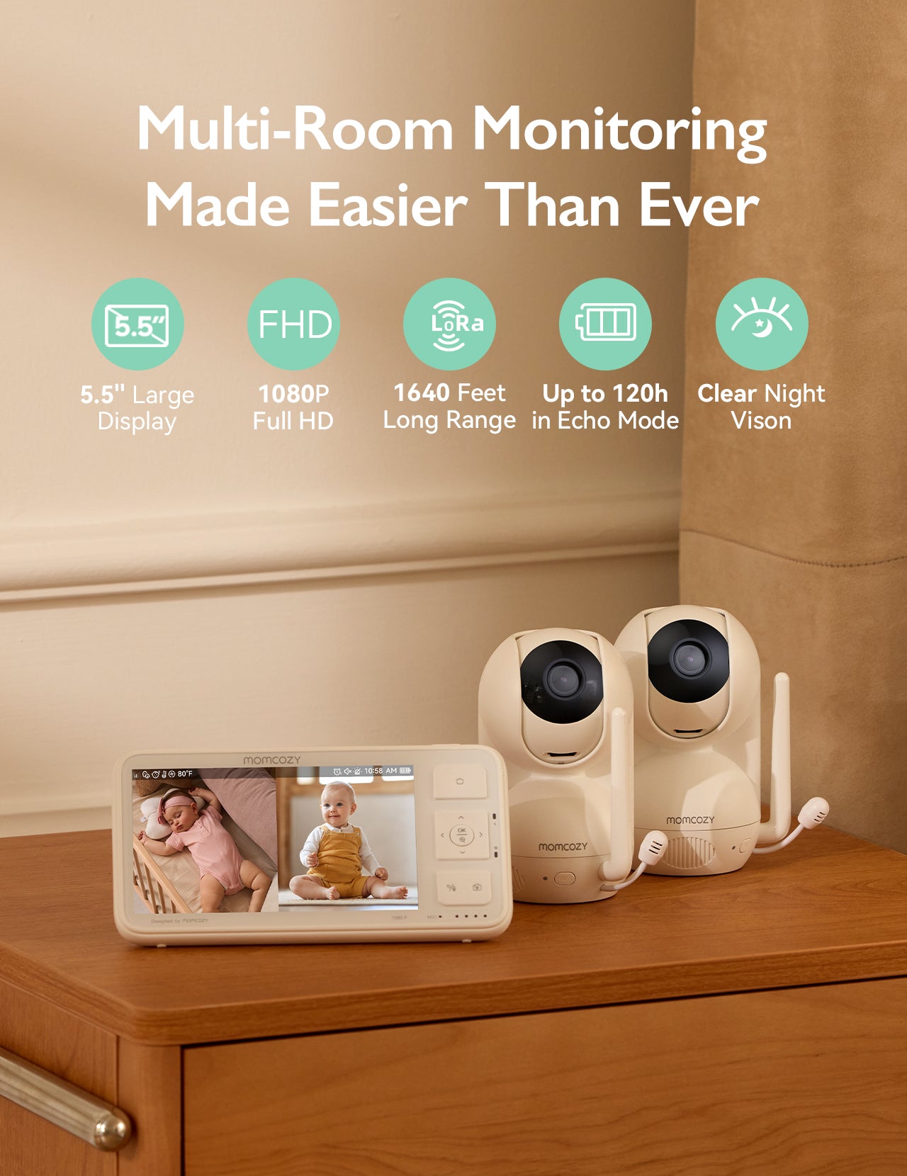 Momcozy 5.5'' Full HD Video Baby Monitor - BM03