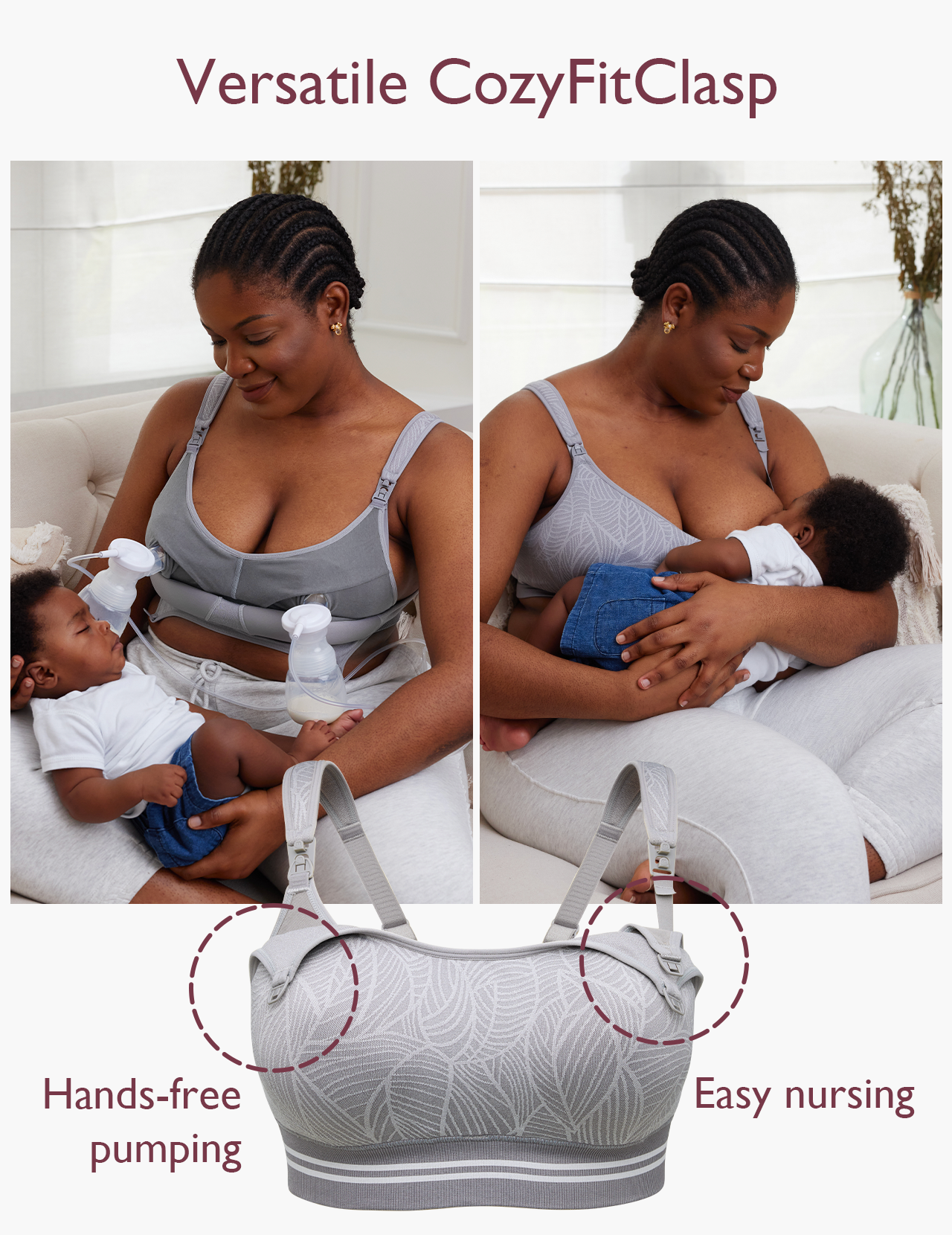 Upgraded 4-in-1 Pumping Bra Hands Free Original CozyFitClasp Pumping