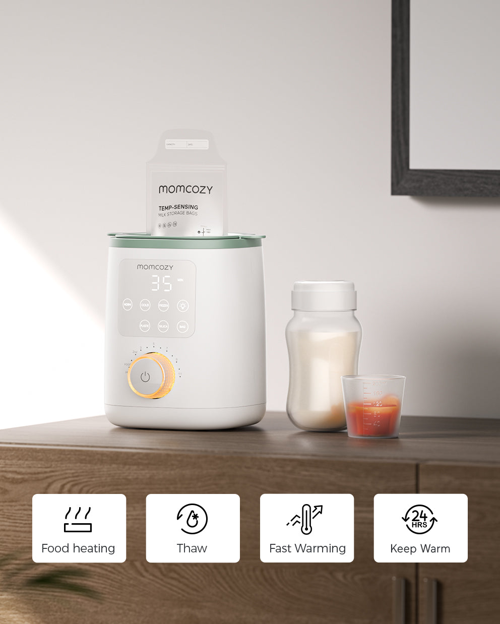 Nutri Smart Baby Bottle Warmer and 120 Count Breastmilk Storage Bags