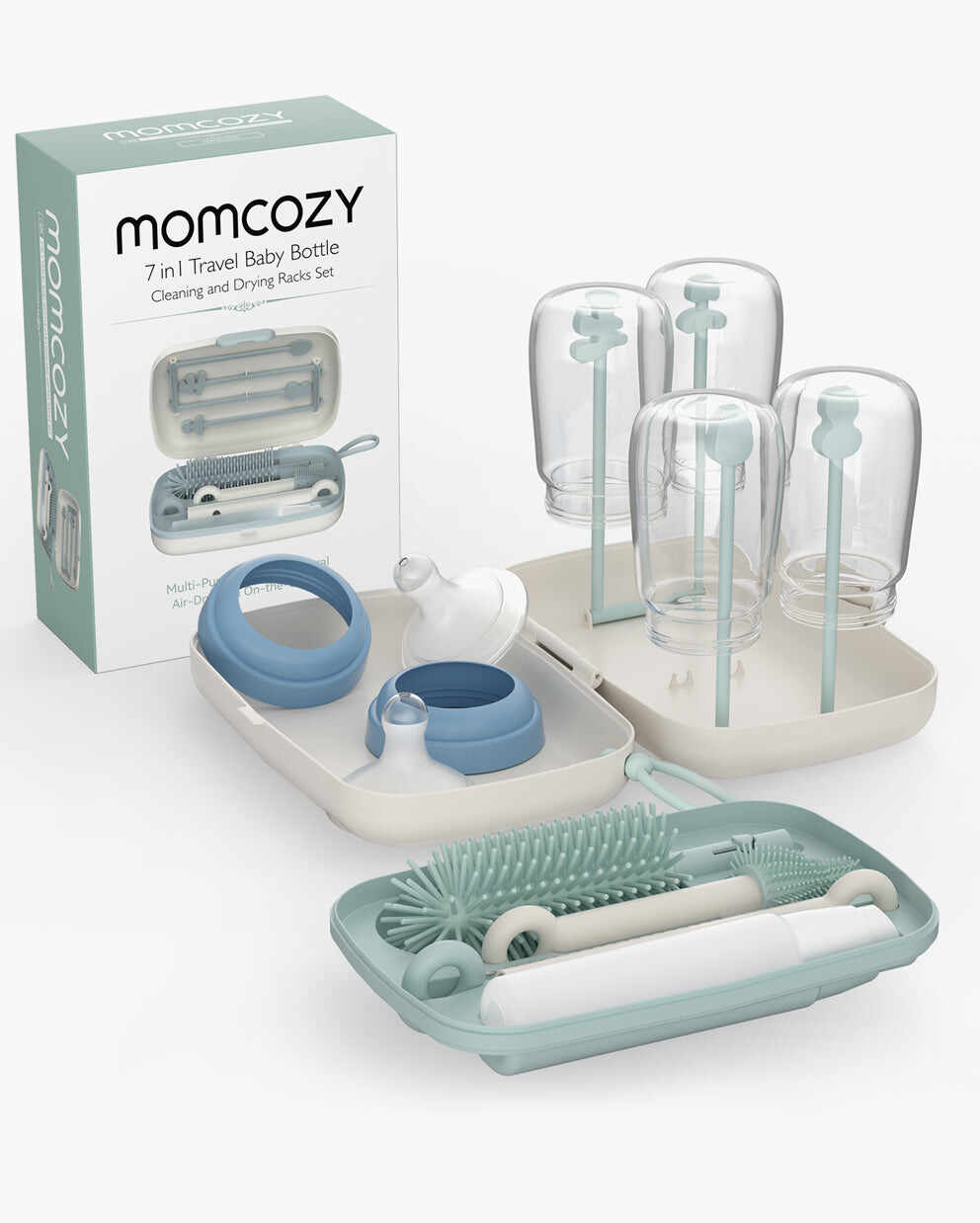 Momcozy 创新按压式设计奶瓶刷套装