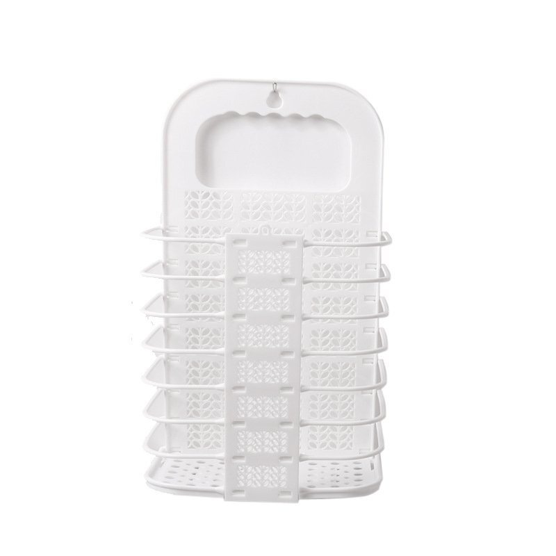 Folding wall-mounted non-perforated storage baskets