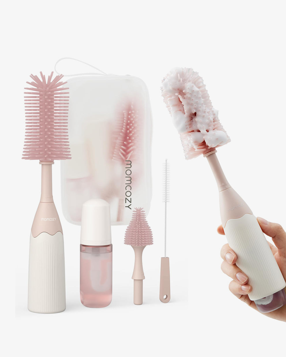 Momcozy Innovative Push-Press Design Bottle Brush Kit