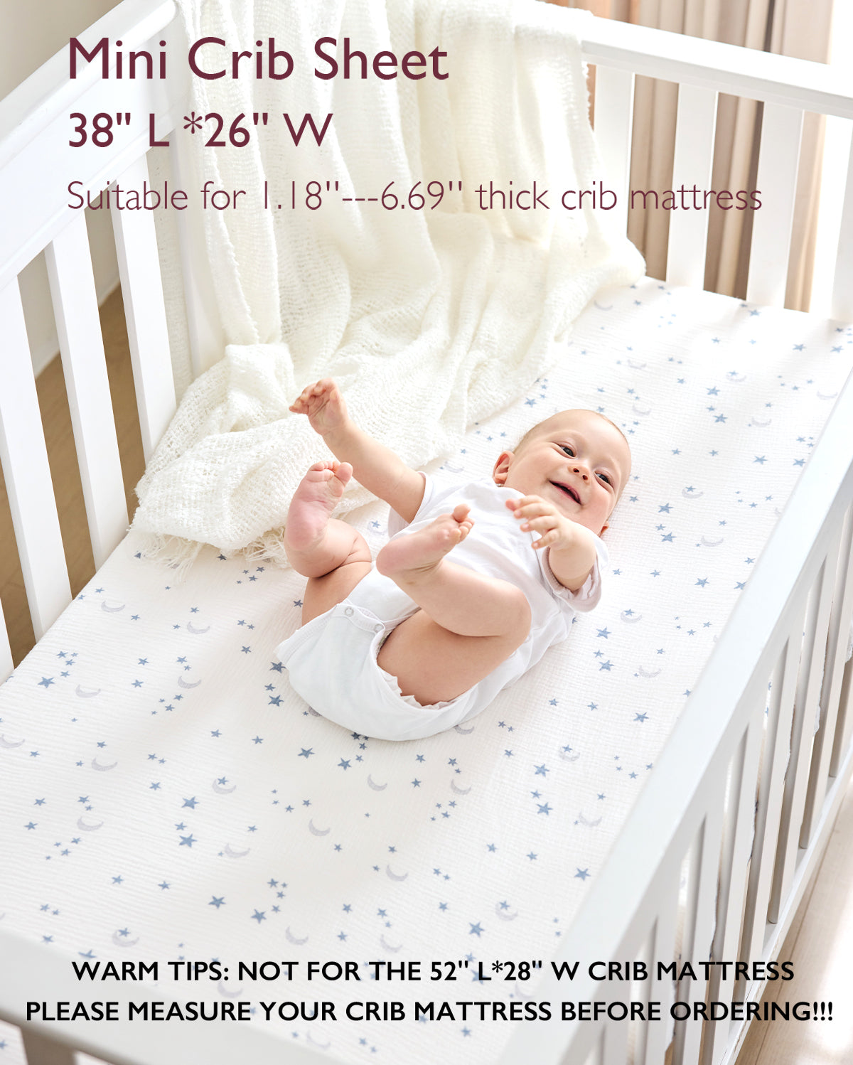 Momcozy Muslin Fitted Crib Sheets - 2 sizes