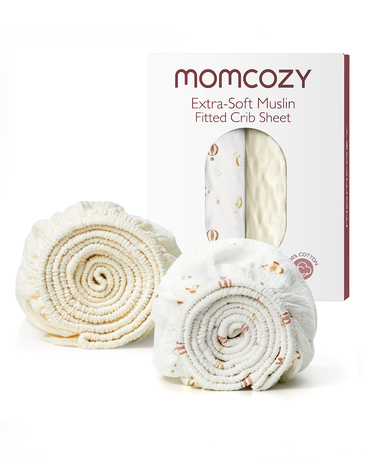 Momcozy Muslin Fitted Crib Sheets - 2 sizes