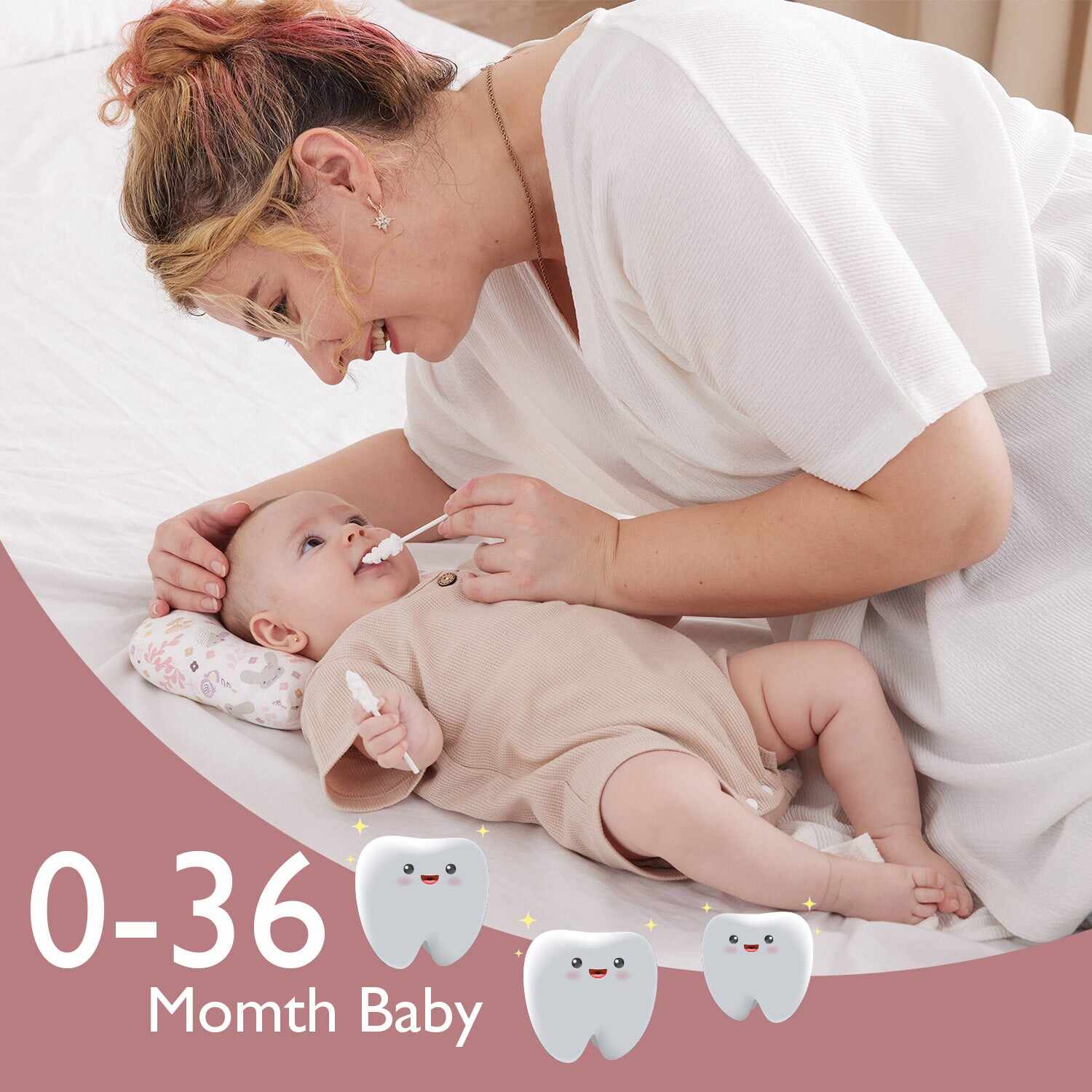 Momcozy 口腔护理系列： 婴儿手指牙刷、湿巾牙刷、舌苔清洁器和牙刷
