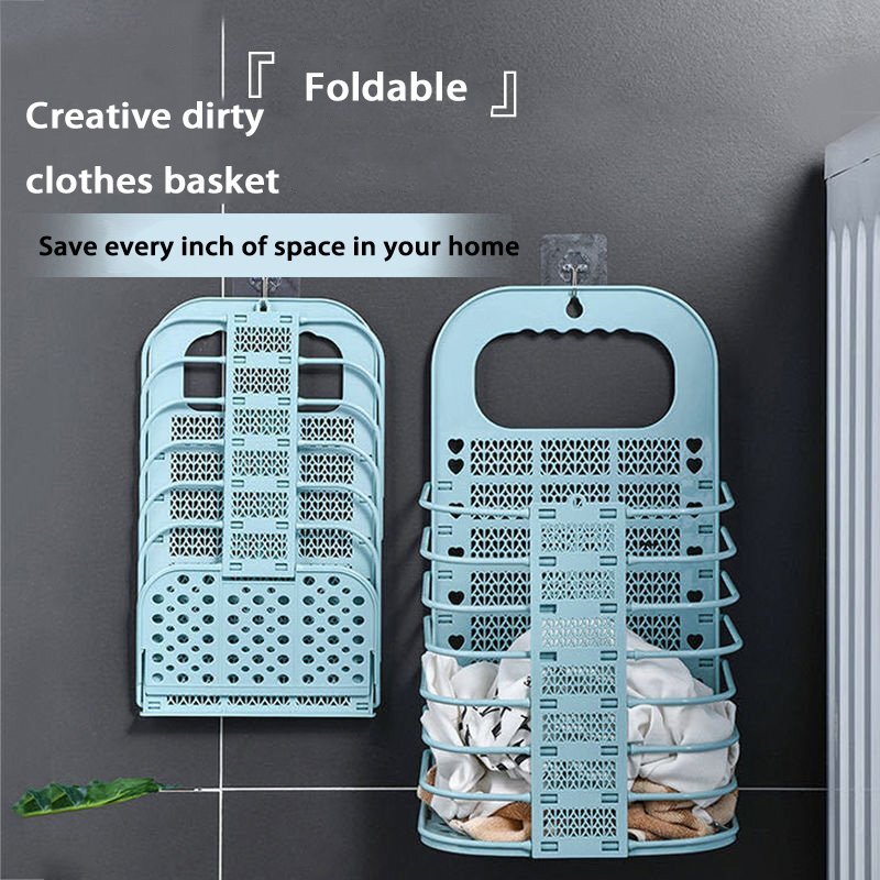 Folding wall-mounted non-perforated storage baskets