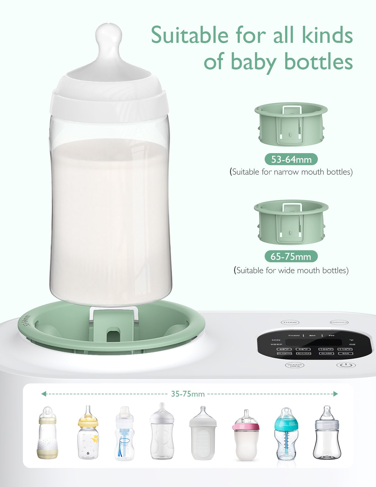 Waterless Baby Bottle Warmer with Shake Bottle Function