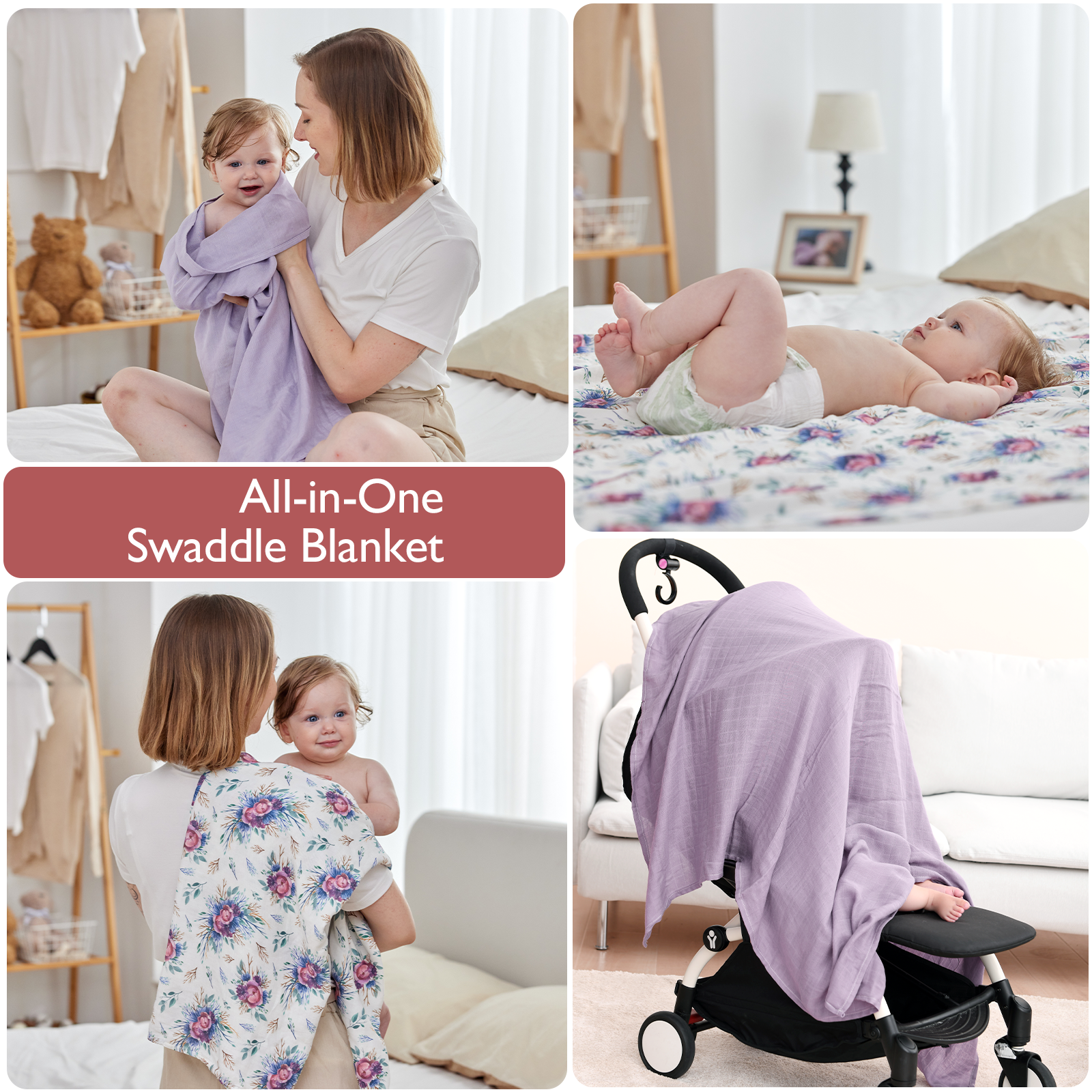 Momcozy Softness Upgrade Muslin Swaddle Blankets