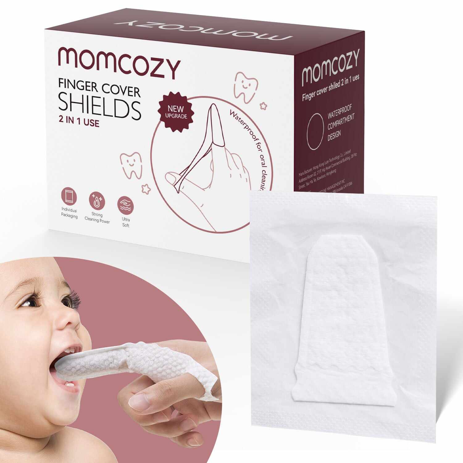 Momcozy 口腔护理系列： 婴儿手指牙刷、湿巾牙刷、舌苔清洁器和牙刷
