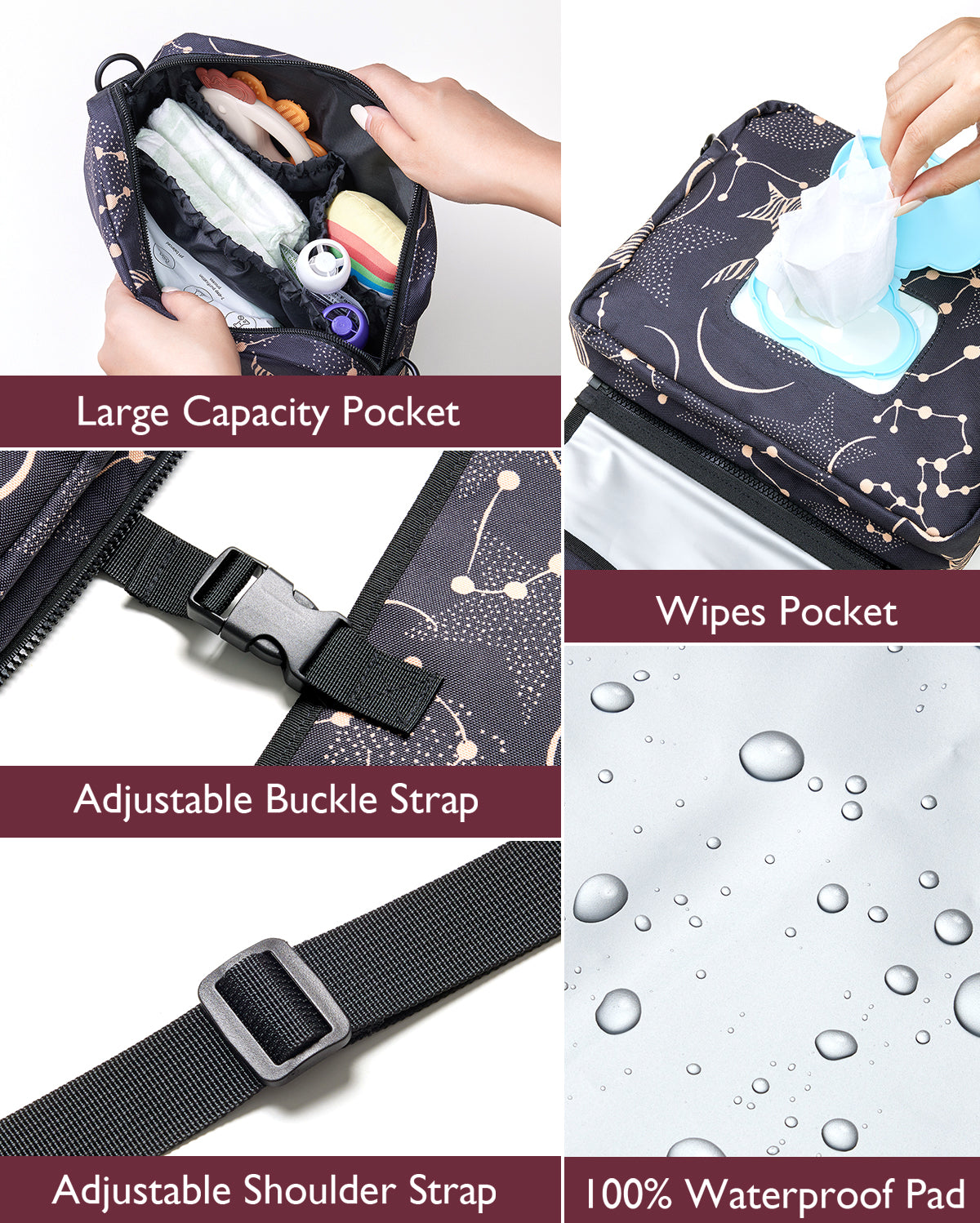 Momcozy 2-in-1 Diaper Changing Pad Bag - Portable Diaper Changing Pad