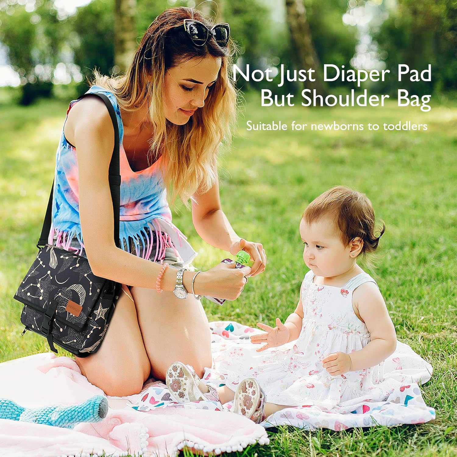 Momcozy 2-in-1 Diaper Changing Pad Bag - Portable Diaper Changing Pad