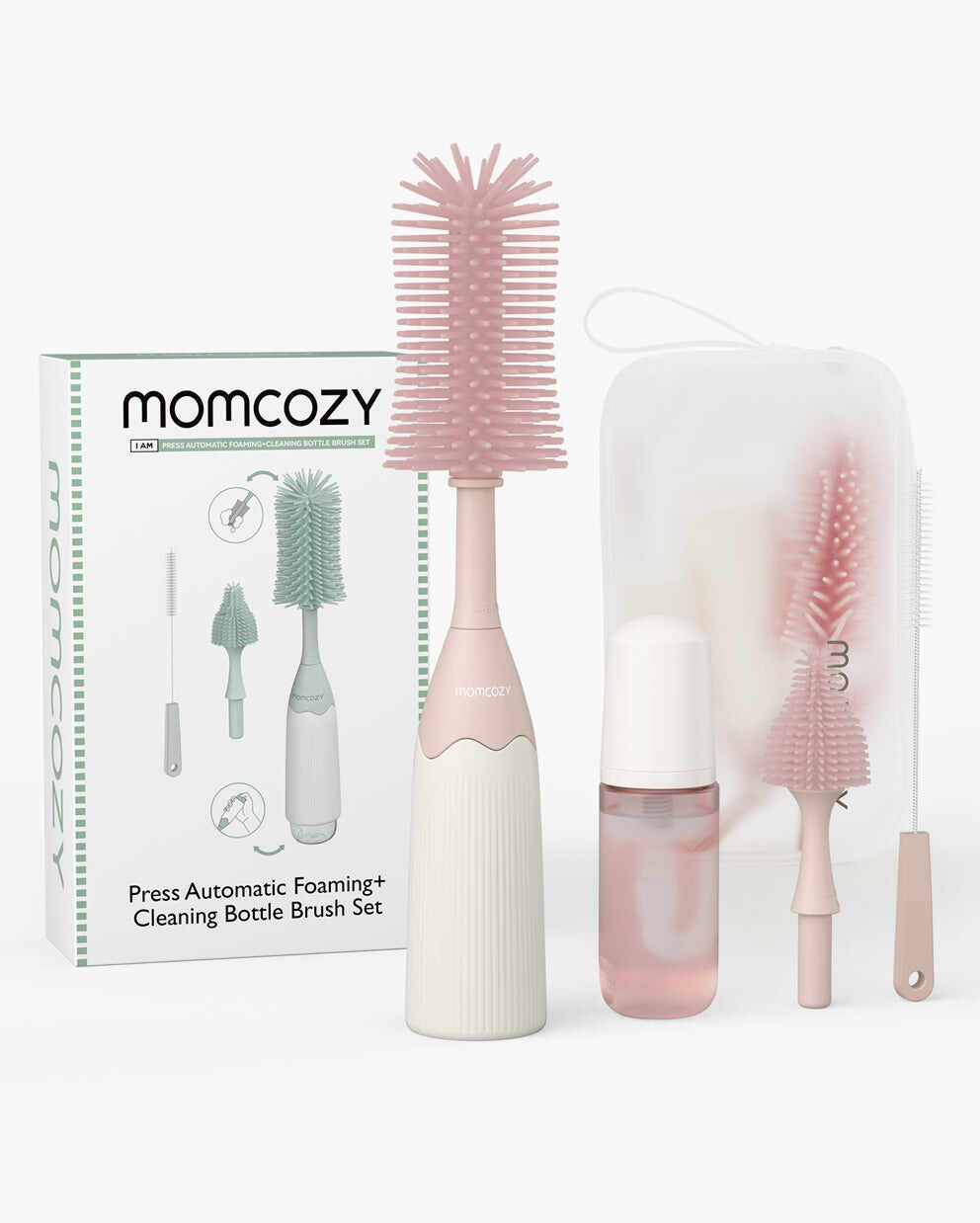 Momcozy 创新按压式设计奶瓶刷套装