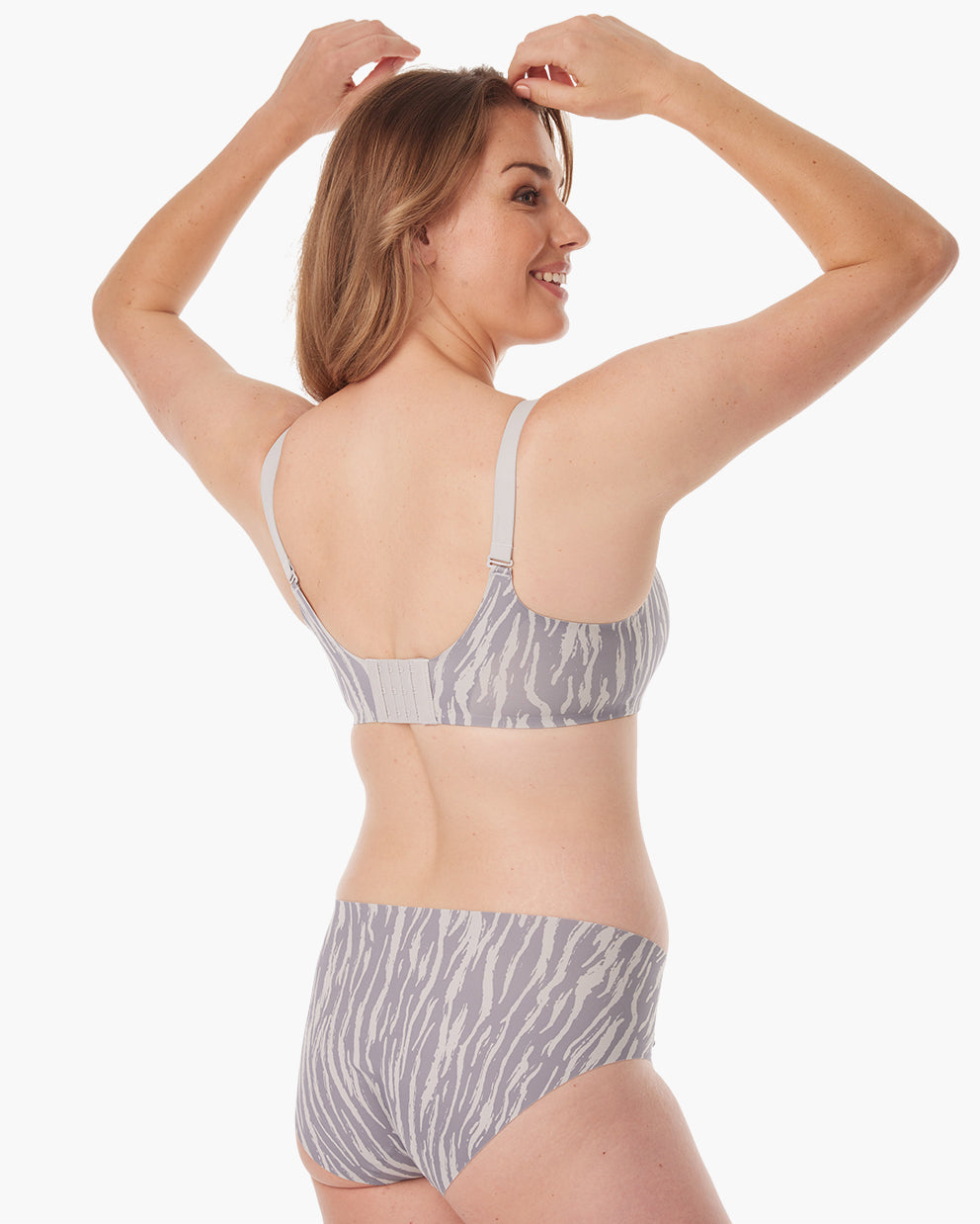 SMOOTH - Ultra Soft Gray Zebra Maternity Nursing Bra