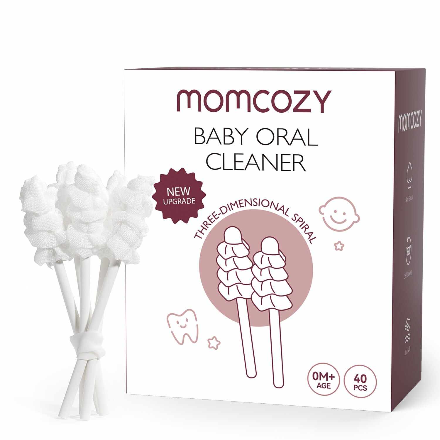 Momcozy 口腔护理系列： 婴儿手指牙刷、湿巾牙刷、舌苔清洁器和牙刷