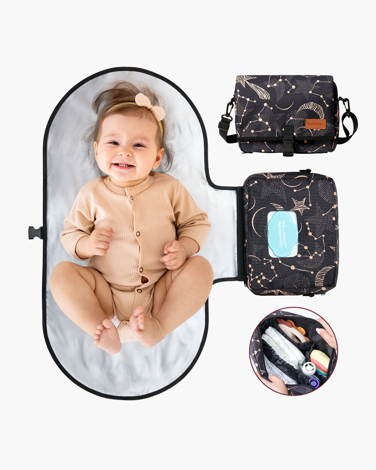 Momcozy 2-in-1 Diaper Changing Pad Bag - Portable Diaper Changing Pad