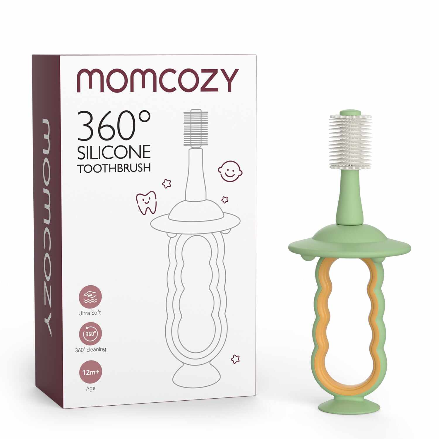 Momcozy 口腔护理系列： 婴儿手指牙刷、湿巾牙刷、舌苔清洁器和牙刷