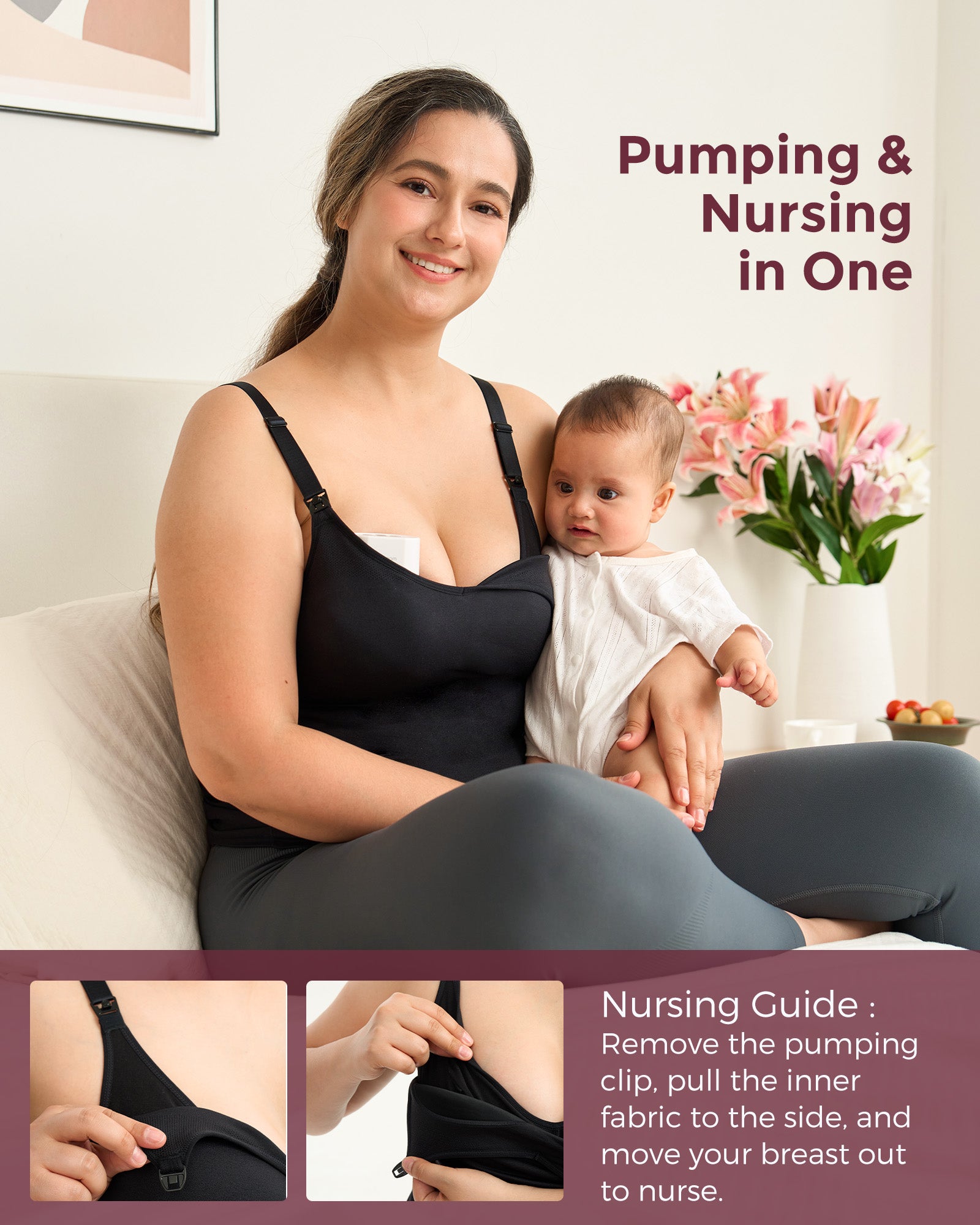 All-in-One Hands Free Pumping & Nursing Tank Tops