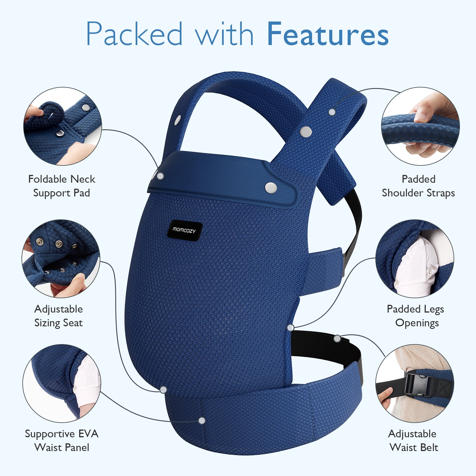 Ergonomic,Cozy and Lightweight - Baby Carrier Newborn to Toddler