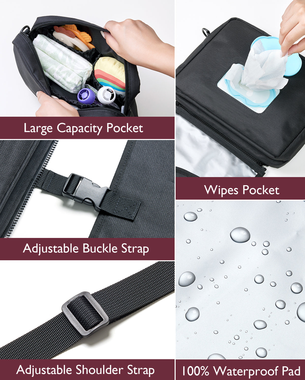 Momcozy 2-in-1 Diaper Changing Pad Bag - Portable Diaper Changing Pad