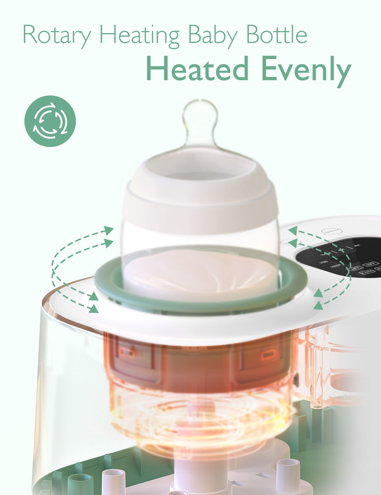 Waterless Baby Bottle Warmer with Shake Bottle Function