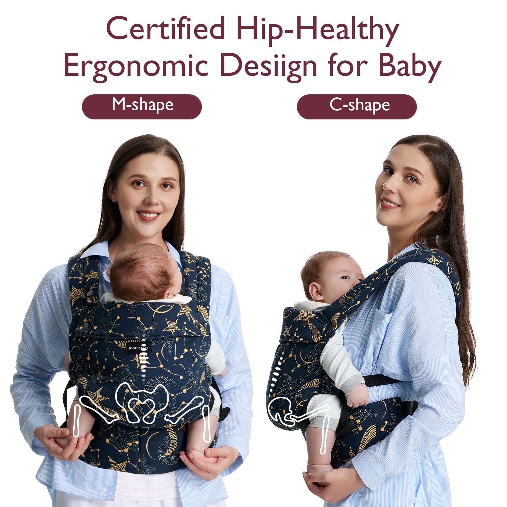 Ergonomic,Cozy and Lightweight - Baby Carrier Newborn to Toddler