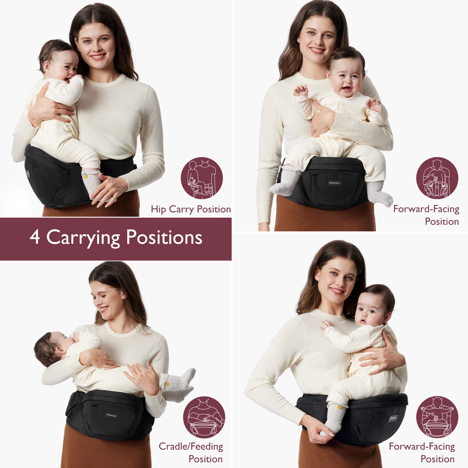 3D Belly Protector & EVA Massage Board-Baby Hip Seat Carrier