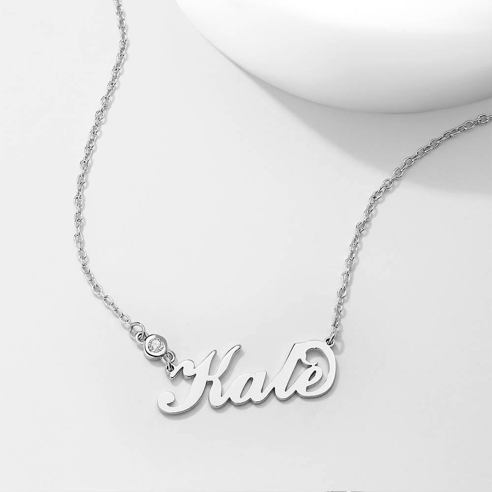 925 Sterling Silver Personalized Birthstone Name Necklace