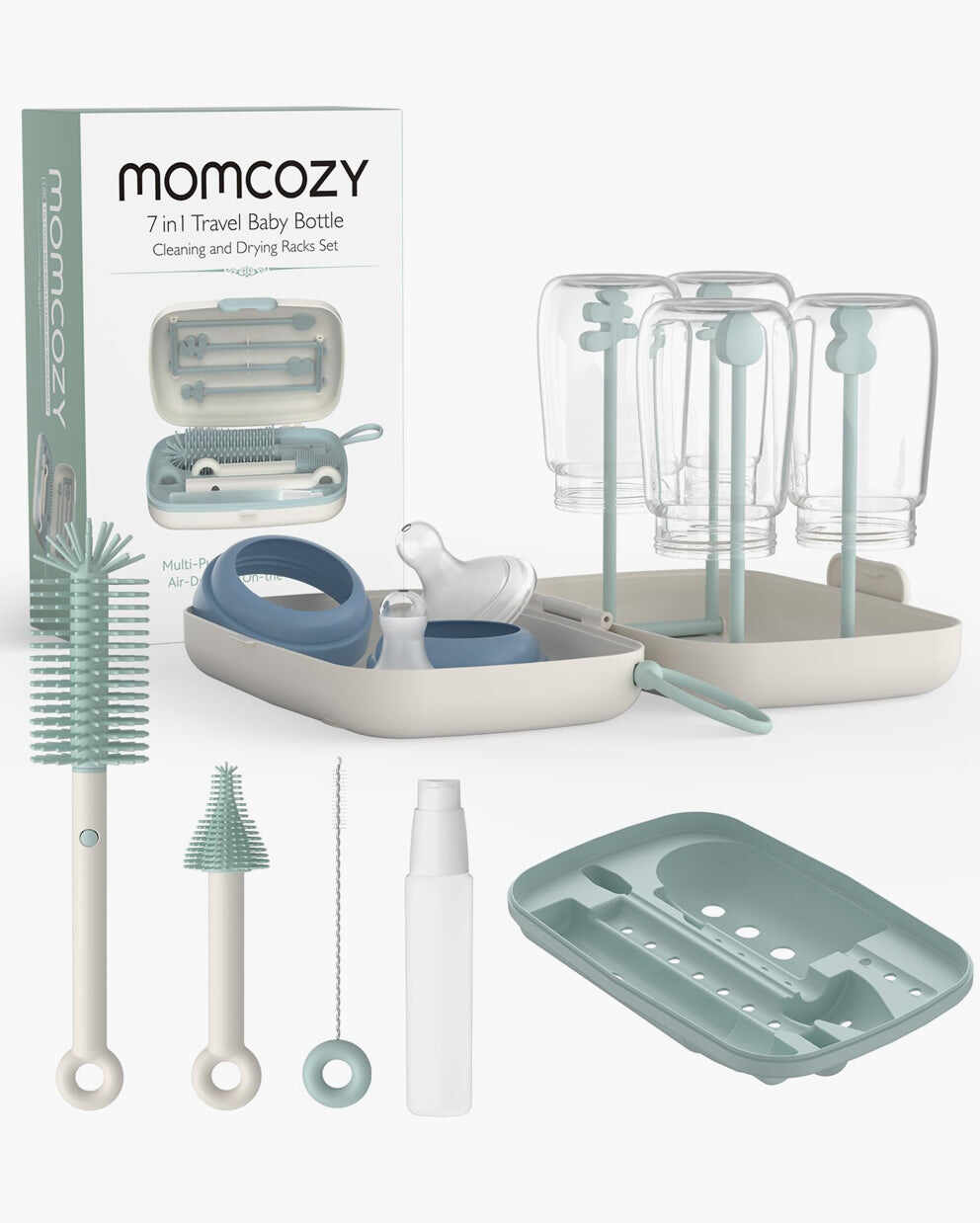 Momcozy 创新按压式设计奶瓶刷套装