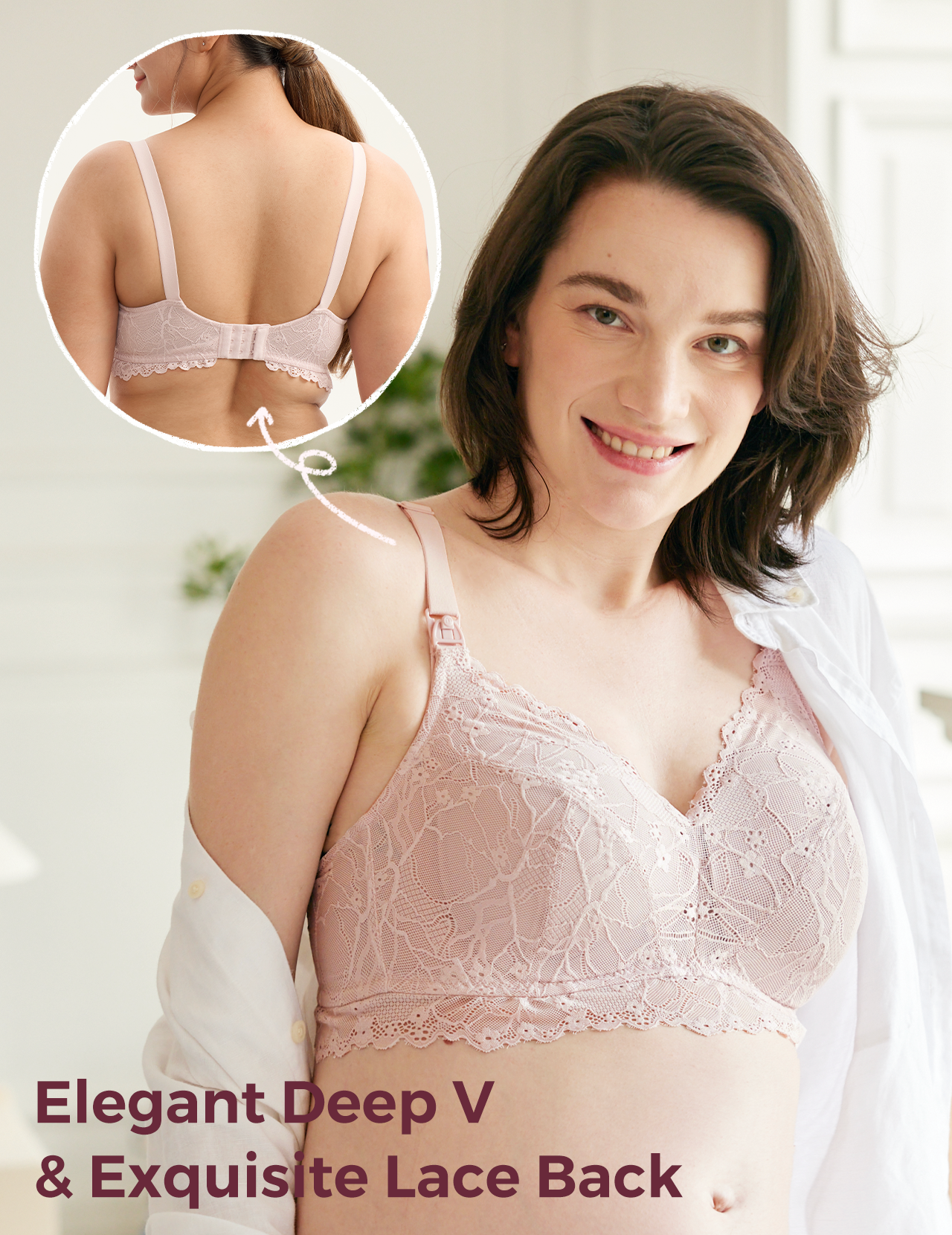 Soft Lace V Neck Nursing Bra