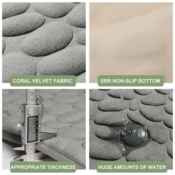 💥Last Day 48% OFF💥Cobblestone Embossed Bathroom Bath Mat