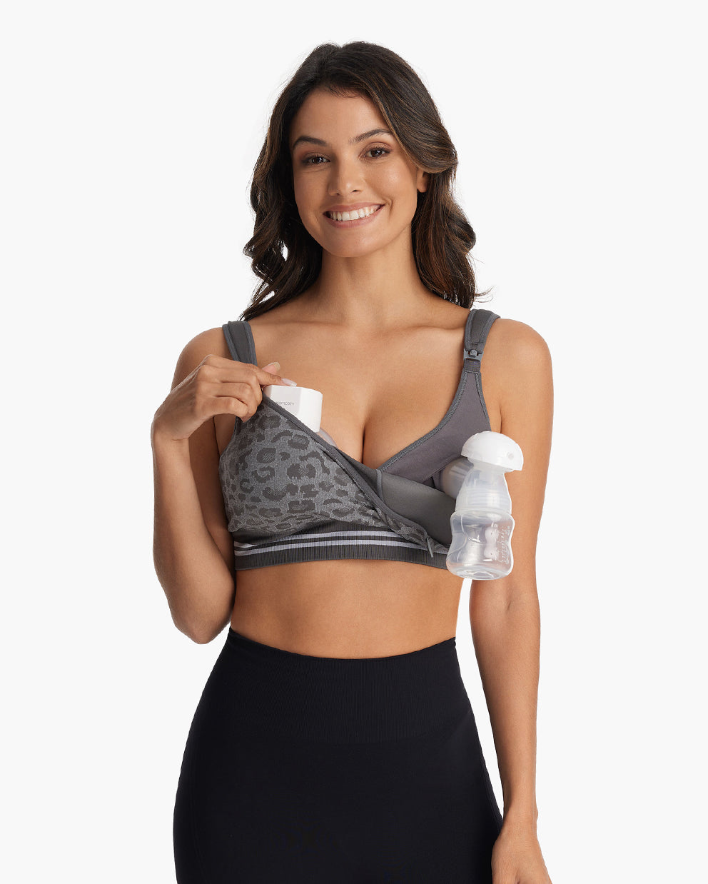 DEX - 4-in-1 Hands Free Seamless Stretch Fabric Pumping Bra-HF022