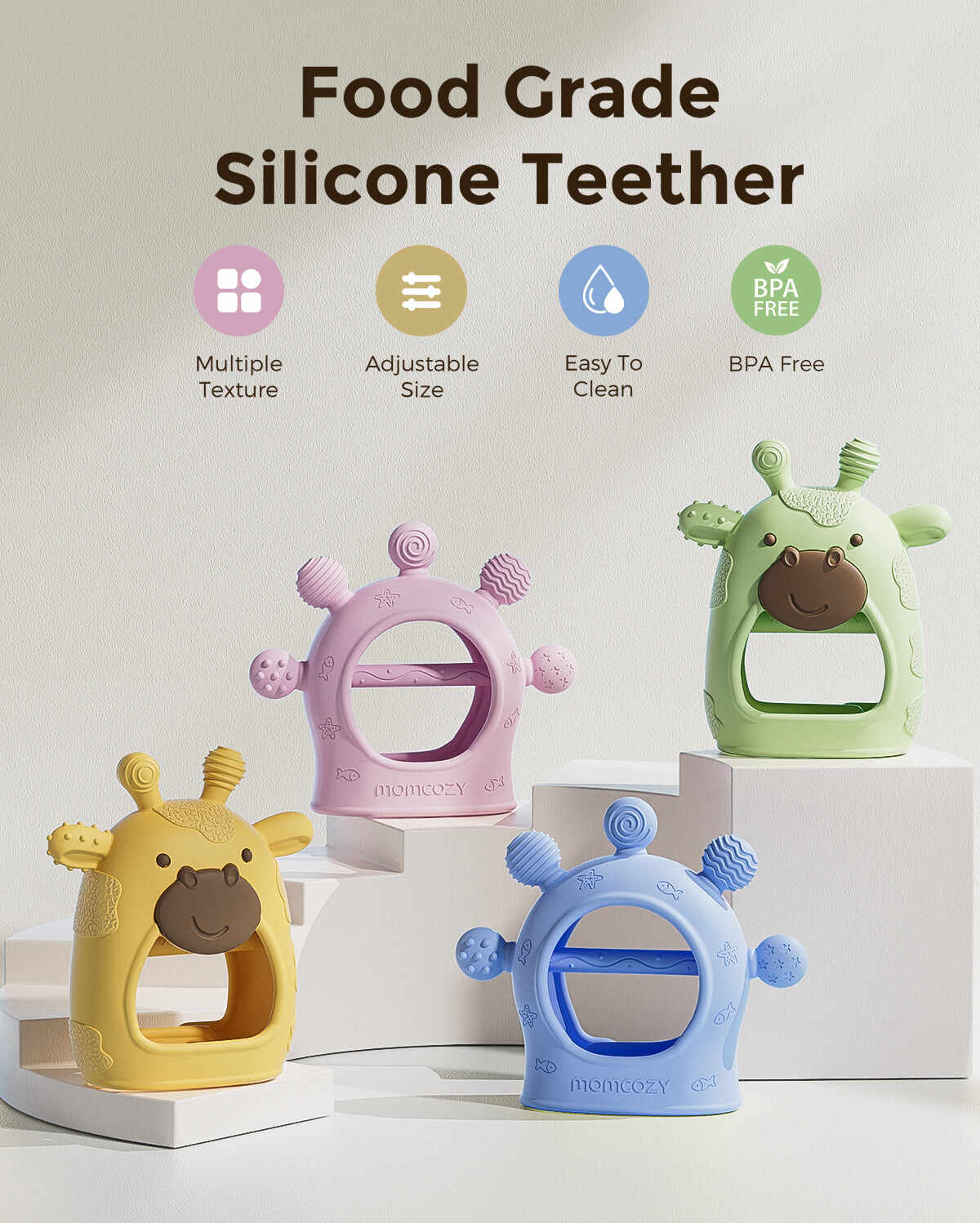 Momcozy 婴儿牙胶玩具 - 牙胶手套