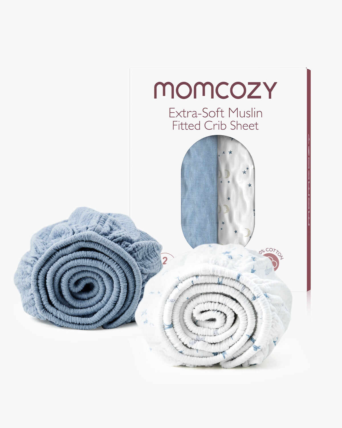 2 种尺寸的 Momcozy 薄纱婴儿床单
