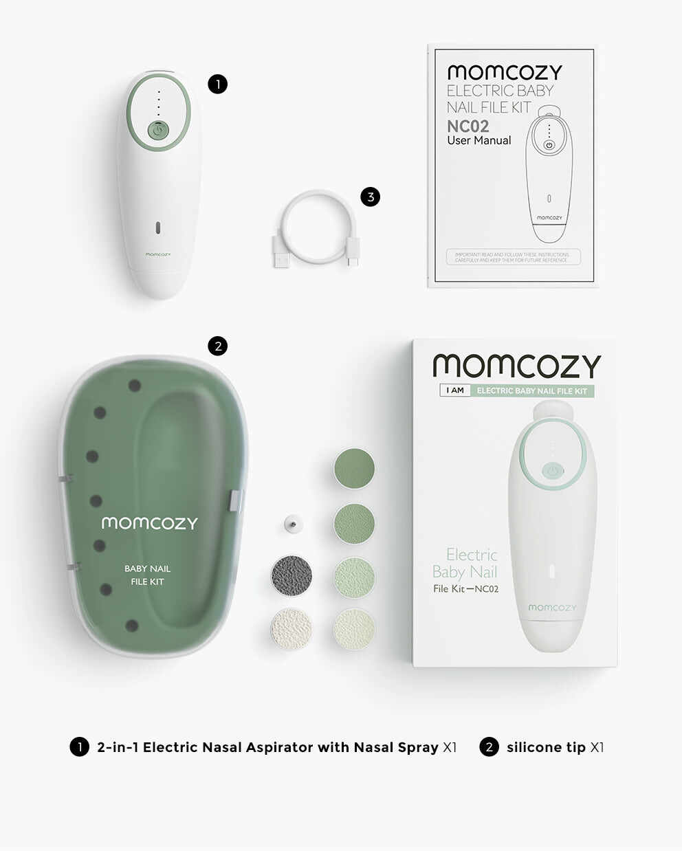 Momcozy 婴儿电动指甲锉 - 低噪音