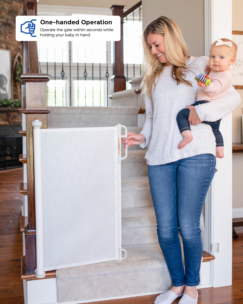 Eco-Friendly & Childproof Retractable Baby Gate