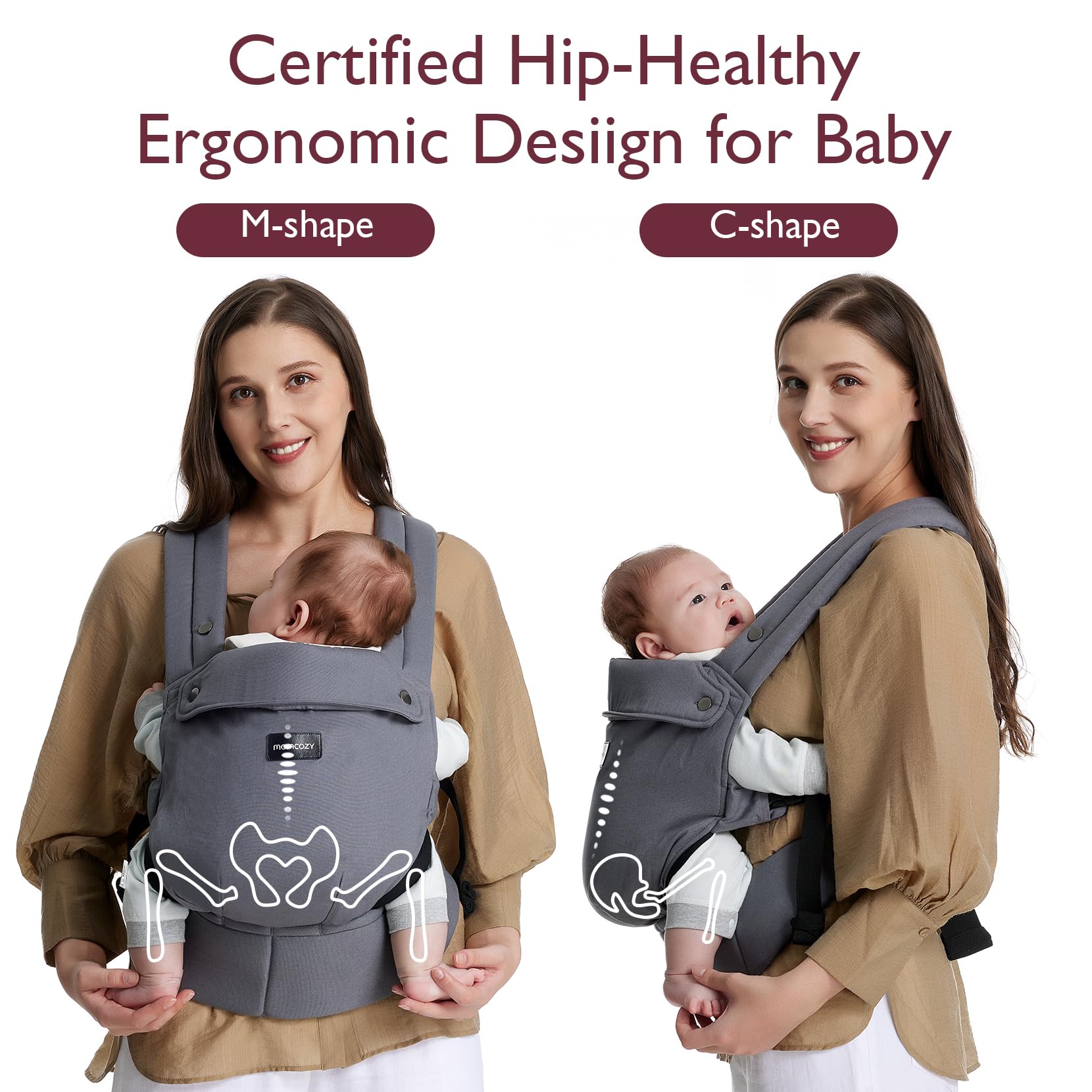 Ergonomic,Cozy and Lightweight - Baby Carrier Newborn to Toddler