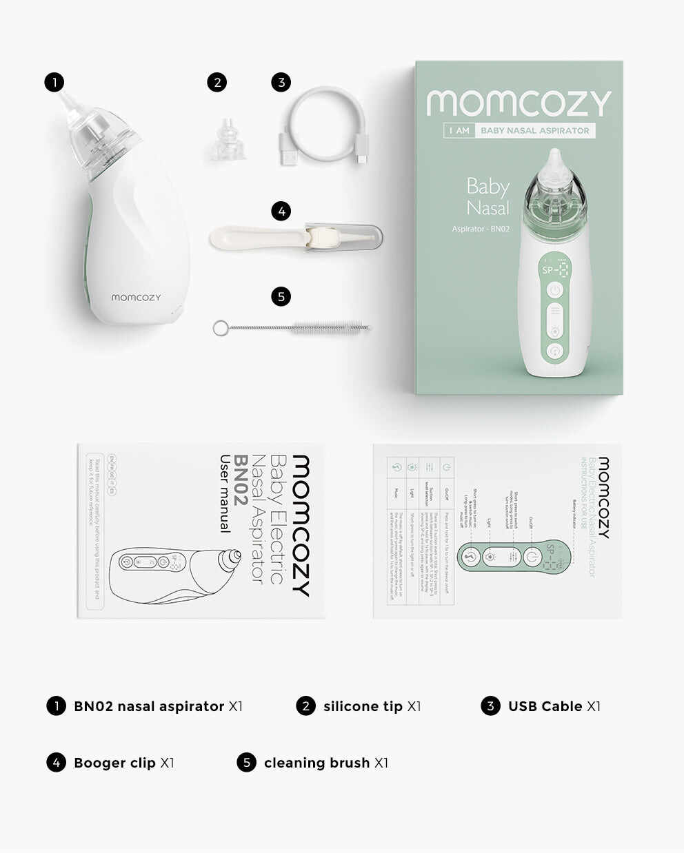 Momcozy 婴儿吸鼻器-长电池寿命