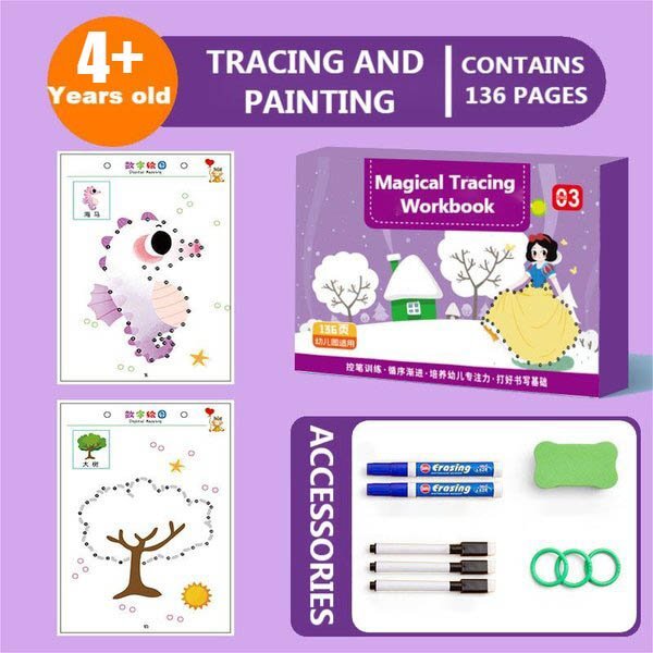 🔥45% OFF Last Day Sale - Magical Tracing Workbook Set (BUY 2 SETS FREE SHIPPING)