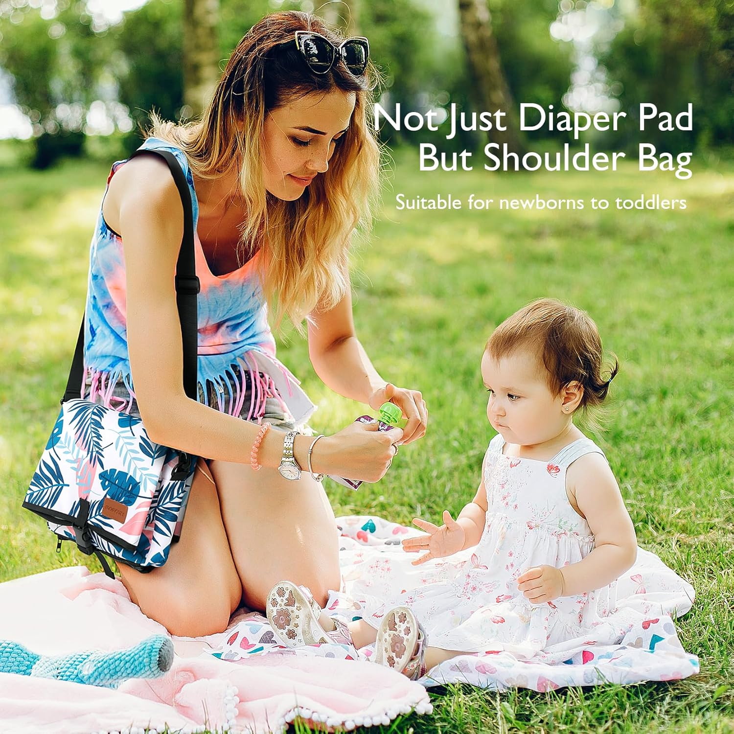 Momcozy 2-in-1 Diaper Changing Pad Bag - Portable Diaper Changing Pad