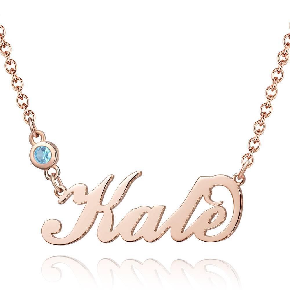 925 Sterling Silver Personalized Birthstone Name Necklace