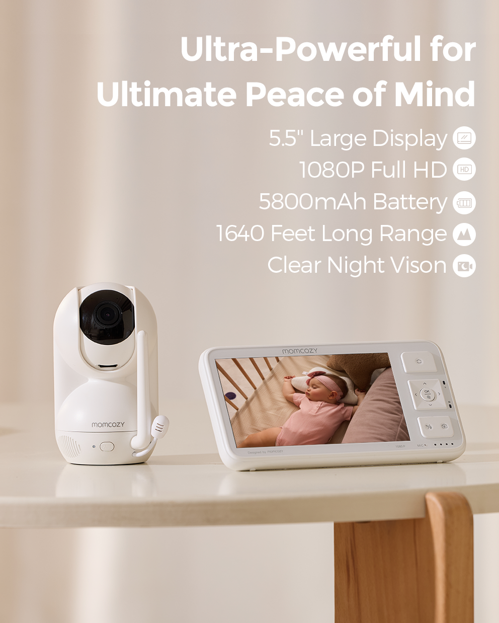 Momcozy 5.5''全高清视频婴儿监视器 - BM03