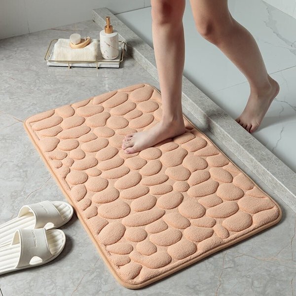 💥Last Day 48% OFF💥Cobblestone Embossed Bathroom Bath Mat