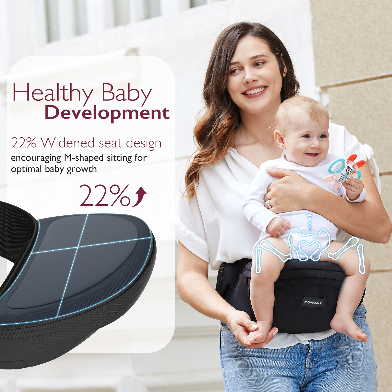 3D Belly Protector & EVA Massage Board-Baby Hip Seat Carrier