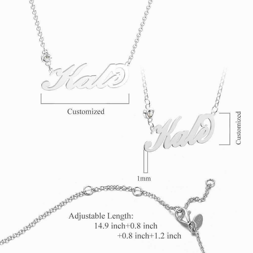 925 Sterling Silver Personalized Birthstone Name Necklace