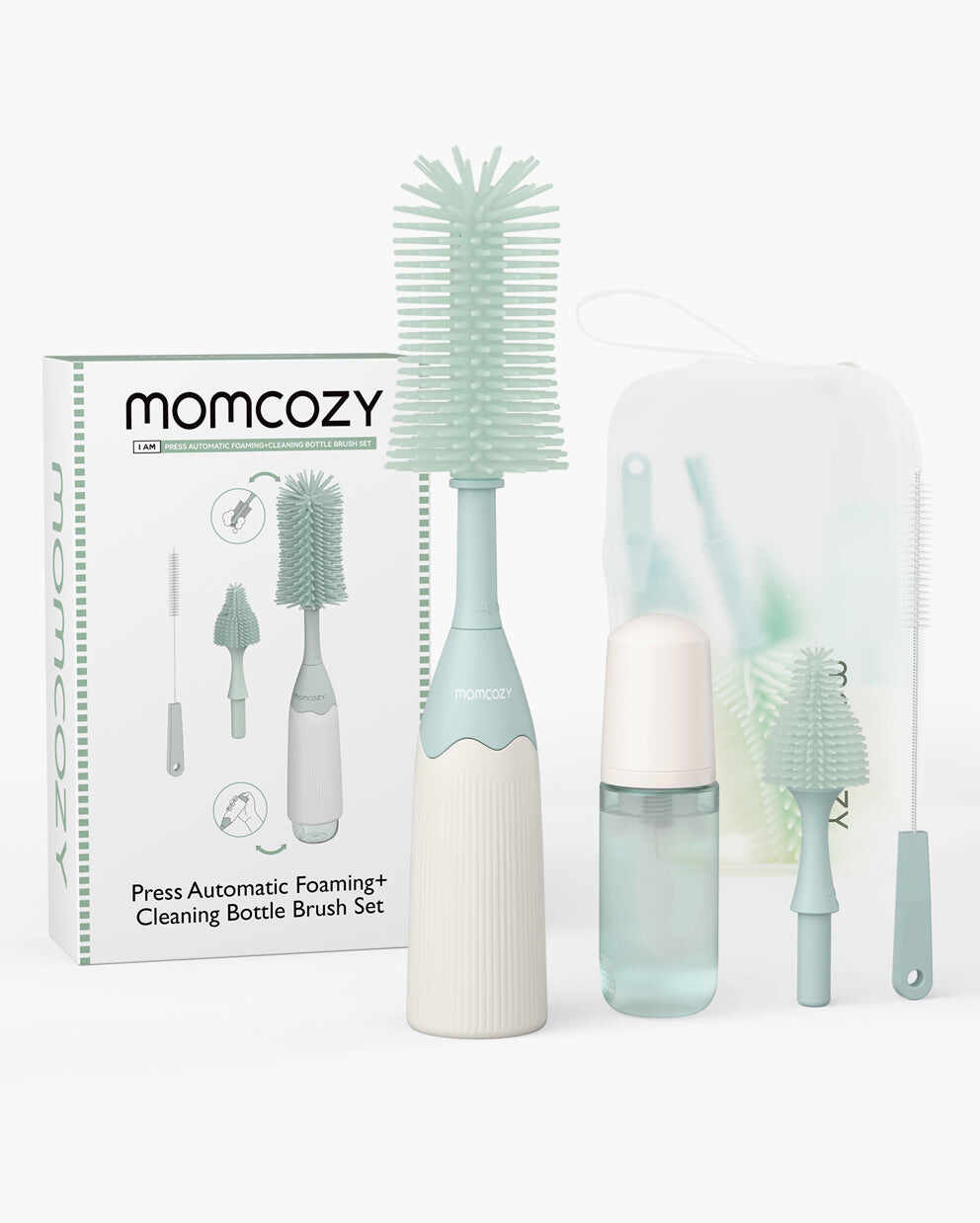 Momcozy 创新按压式设计奶瓶刷套装